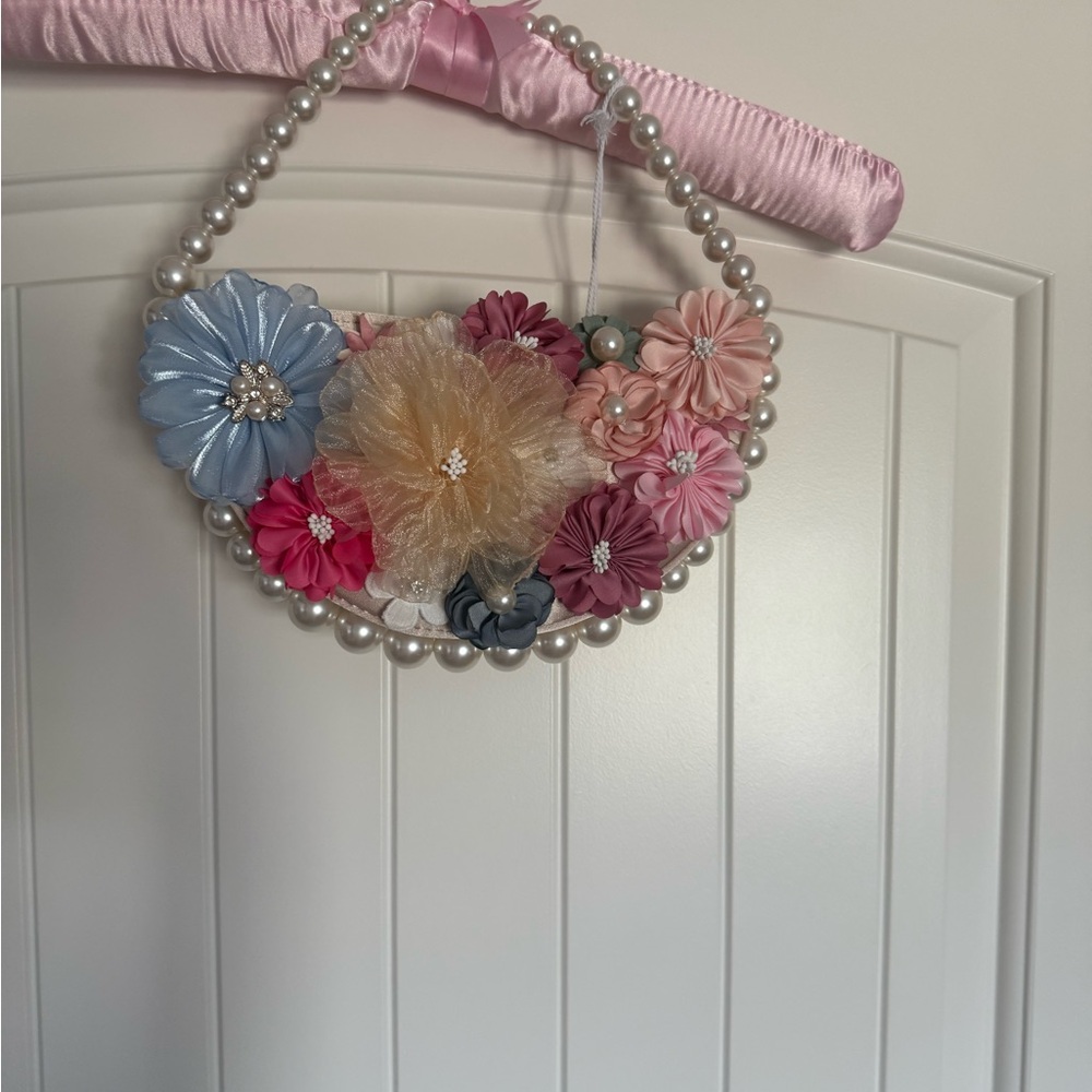 Floral Pearl Embellished Handbag